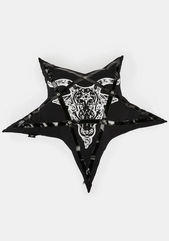 Ave Satanas Gothic Pentagram Pillow