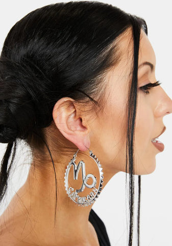 Reppin' Capricorn Hoop Earrings