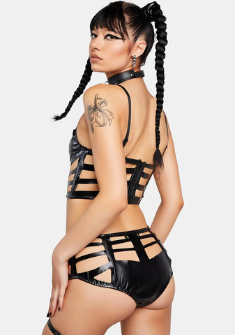 Dark Skeletoria Cut-Out Shorts