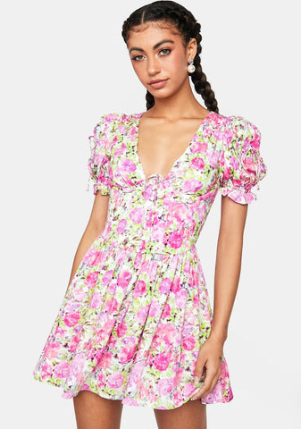 Paulina Puffy Sleeve Mini Dress