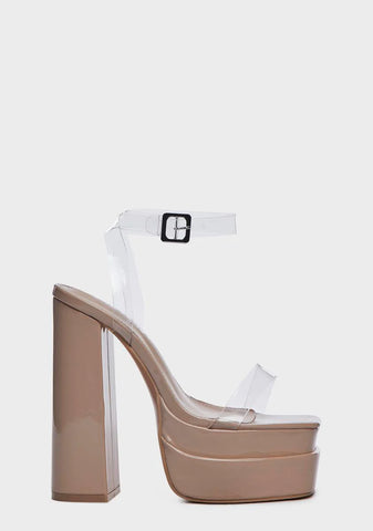 Calla Clear Platform Heels