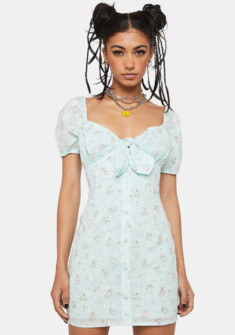 Royal Tea Time Floral Mini Dress