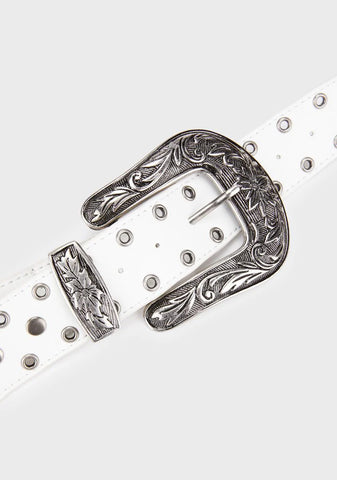 Cavern Crazy Fringe Belt - White