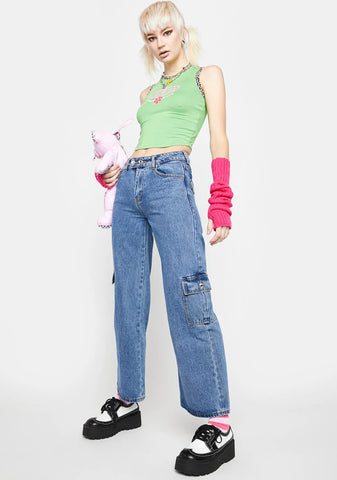 Deliah Low Rise Cargo Jeans