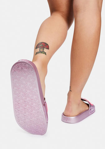 Purple Metallic Rana Slides