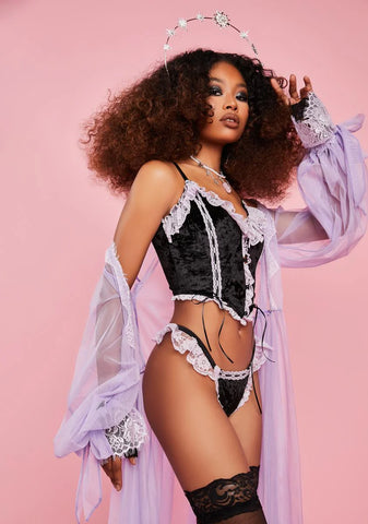 Your Heart's Desire Velvet Lingerie Set