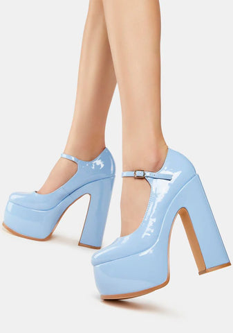 Blue Tamsin Platform Heels