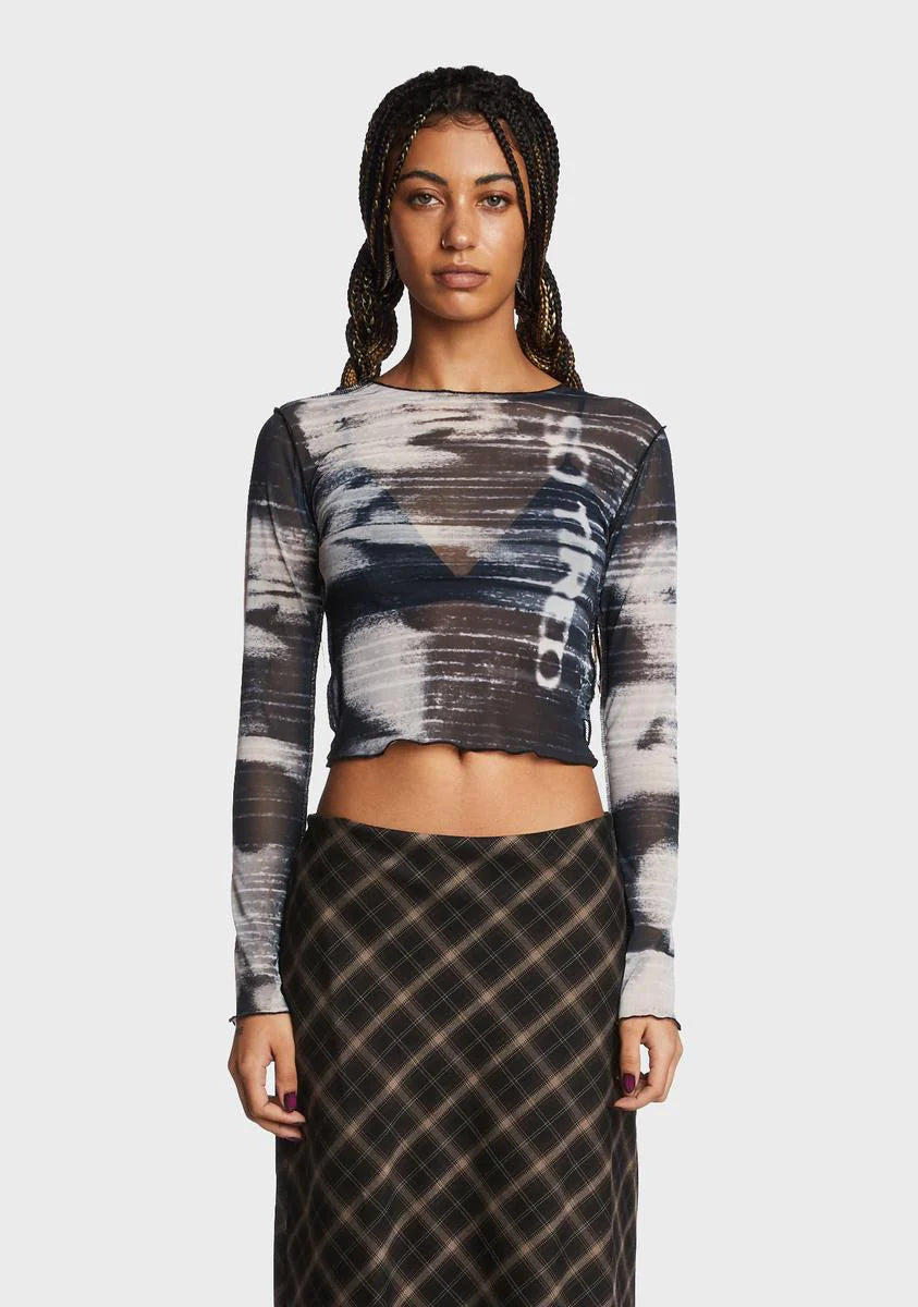 Electric Angel Mesh Crop Top