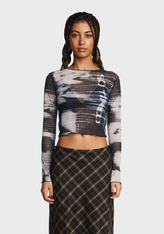 Electric Angel Mesh Crop Top