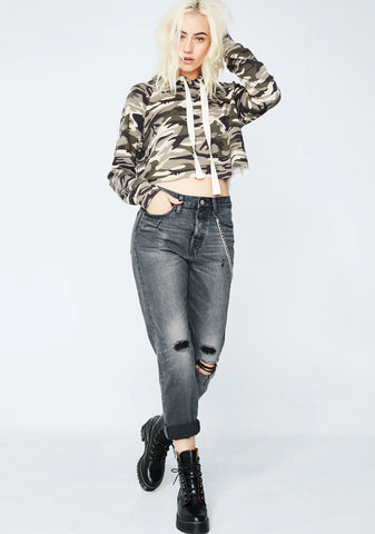 Win The Battle Cropped Hoodie