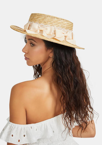 Rose Country Paradise Bow Straw Hat