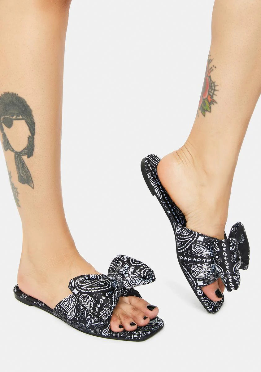 Dark Love Is Fleeting Slide Sandals