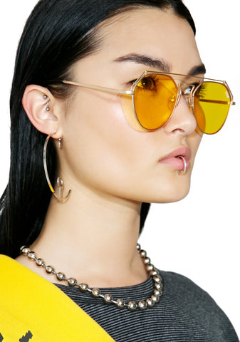Yellow Stephanie Matte Sunglasses