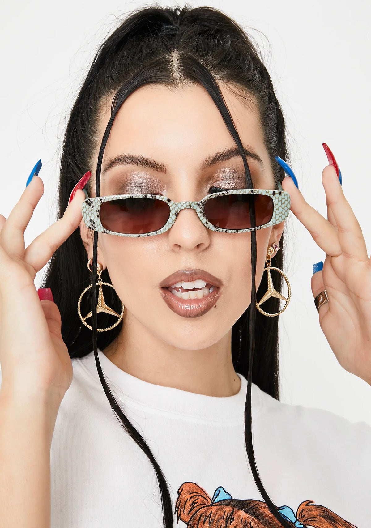 Mint Toxic Vibes Snakeskin Sunglasses