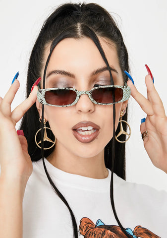 Mint Toxic Vibes Snakeskin Sunglasses