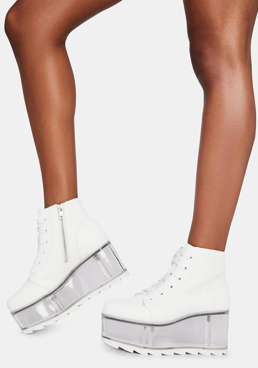 White Qloud Slayr Platform Boots