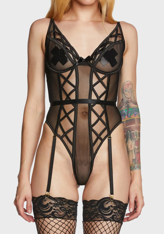 Cross My Path Mesh Teddy