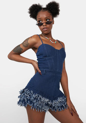 Social Icon Denim Romper