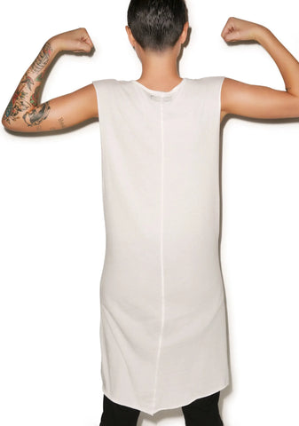 Knomad Muscle Long Tee - White