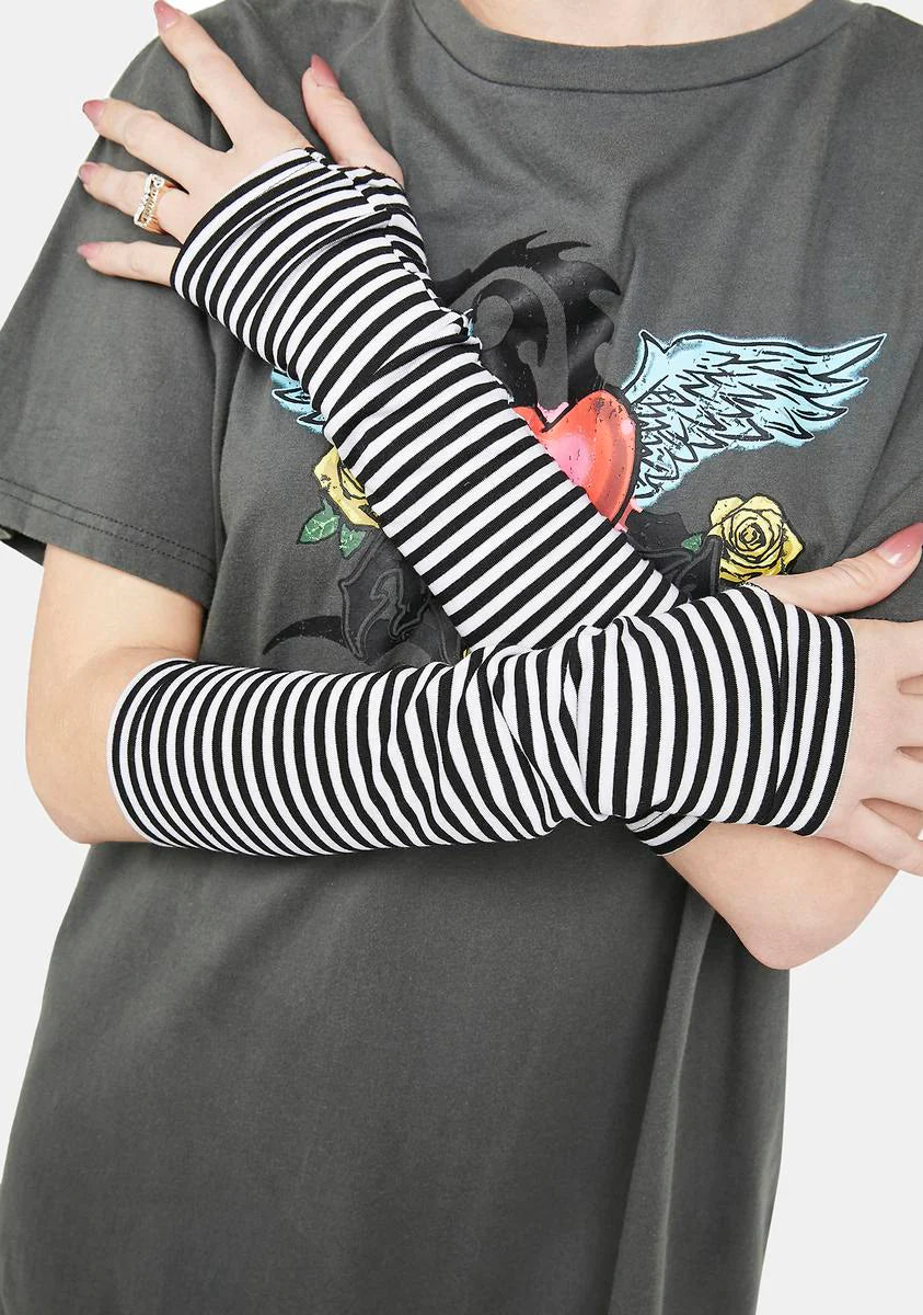 Striped What's Your Damage Gloves