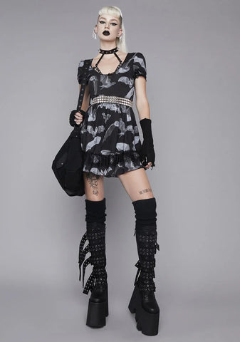 Deadly Echo Chiffon Babydoll Dress