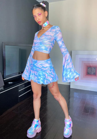 Cloud Kingdom Wrap Top