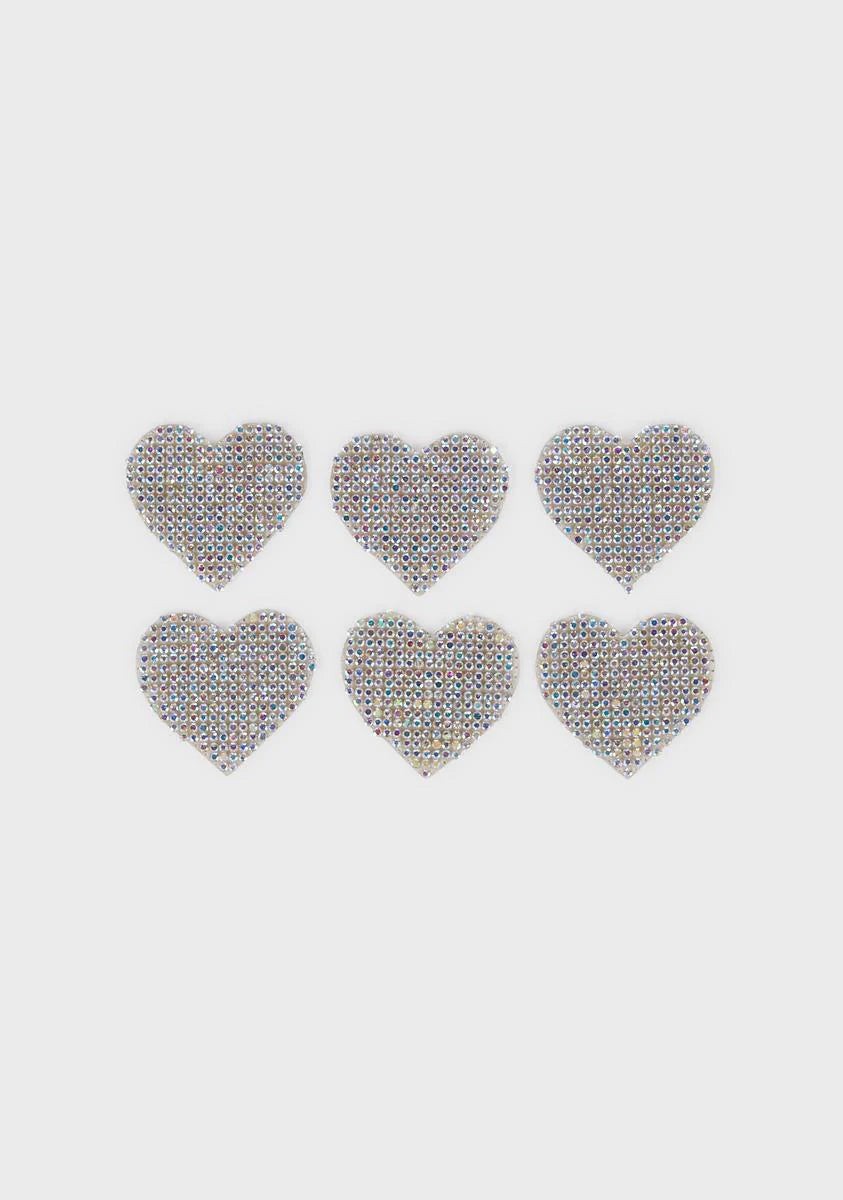 Bling Heart 6 Pack Mini Pasties