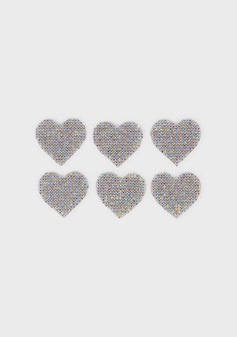 Bling Heart 6 Pack Mini Pasties