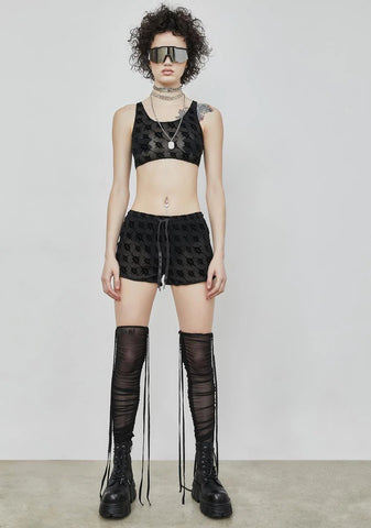 Reverb Logo Print Mesh Dolphin Shorts