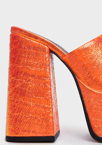 Sagittarius Metallic Platform Mules