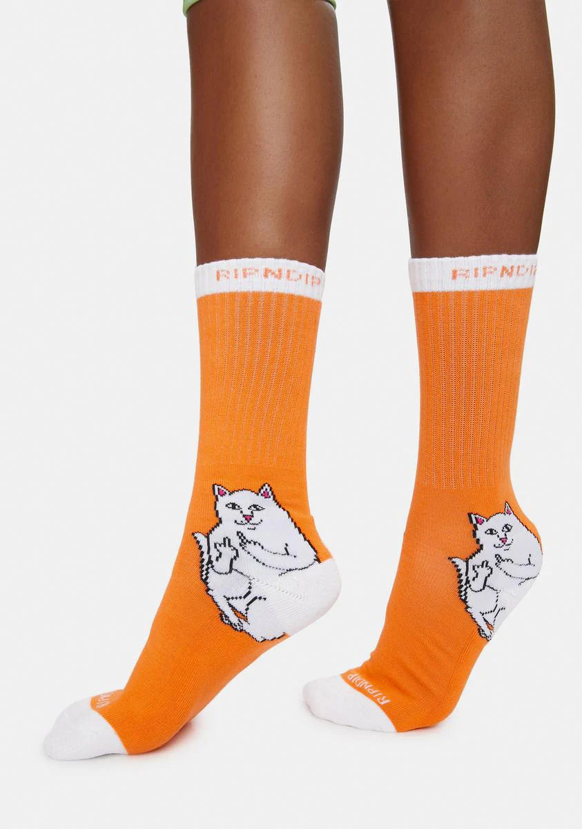 Orange Lord Nermal Crew Socks