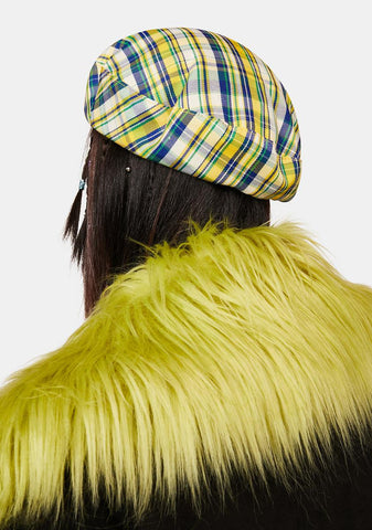 Sunny In My Head Plaid Beret
