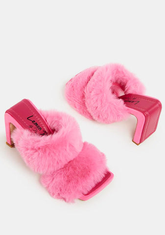 Pink Arlet Faux Fur Heels