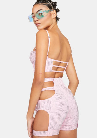Pink Morph Cut-Out Shorts