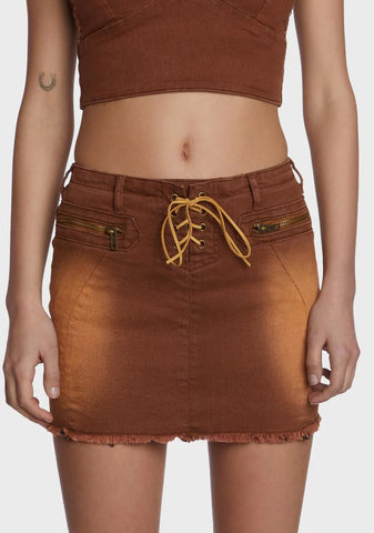 Acoustic Heartbeat Denim Skirt