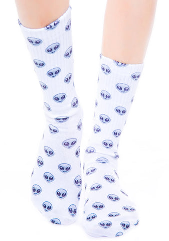 Alien Emoji Socks