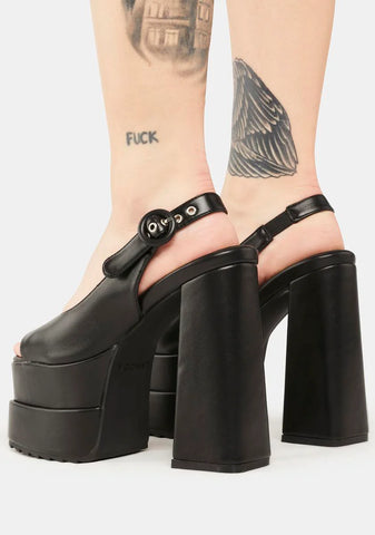 Say It Black Platform Heels