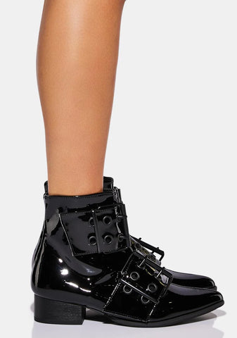 Warlock Patent Ankle Boots