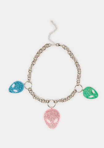 No New Planets Alien Necklace