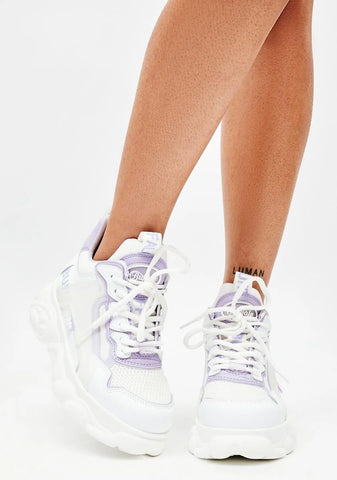 White & Purple CLD Chai Chunky Sneakers