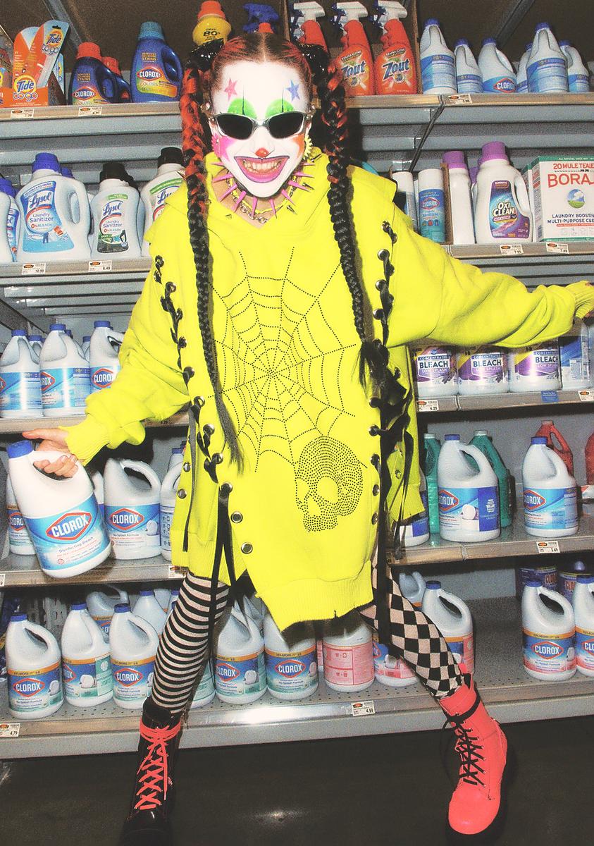 Deadly Hearts N Hellions Lace-Up Hoodie