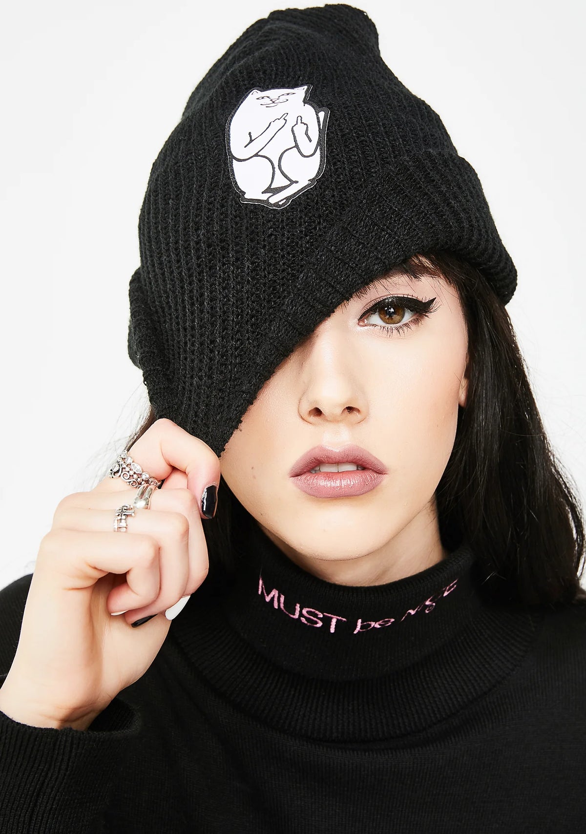 Midnight Lord Nermal Ribbed Beanie