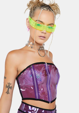 Astro Vision Vinyl Corset Top