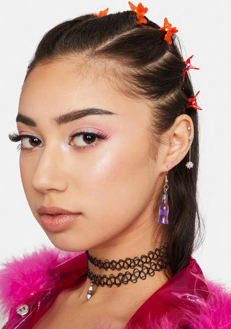 Grape Soda Bottle Drop Earrings