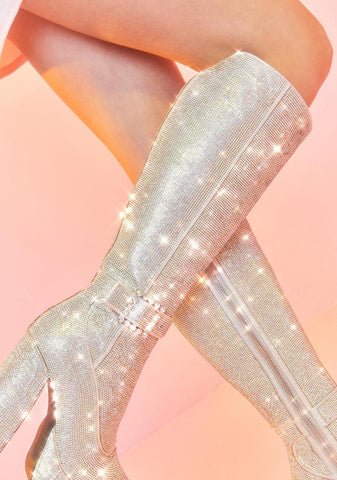 Make My Debut Rhinestone Boots