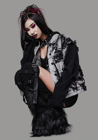 Time Stands Still Bleached Vest Hoodie