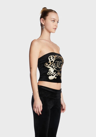 Monogram Velour Tube Top