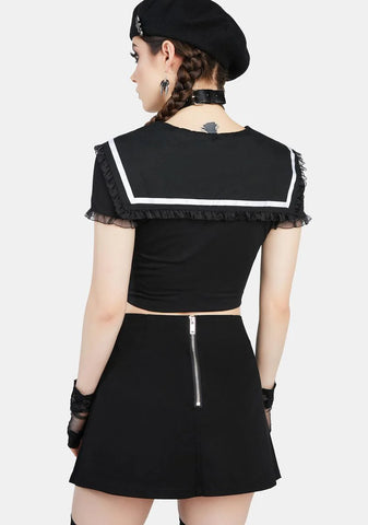 Watch Your Battitude Pleated Skirt