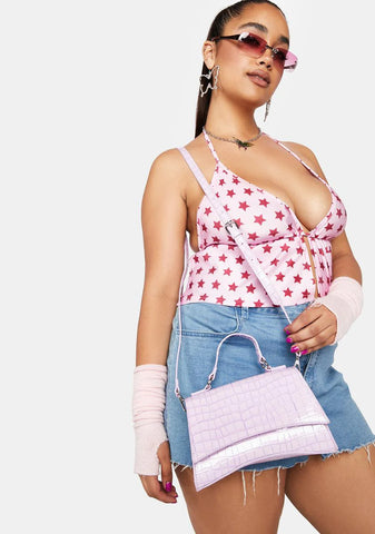 Remmy Lilac Croc Handbag