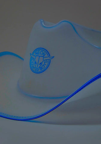 Blue Trim Light Up Neon Cowboy Hat